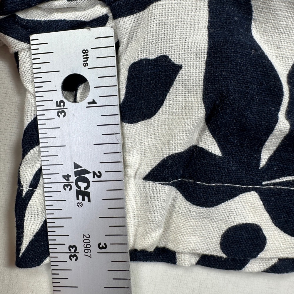New Botanical Linen Blend Floral Shorts Sz M Tropical Time & Tru Coastal Navy - Picture 5 of 9